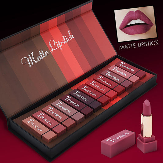 12 Color Square Tube Matte Lipstick Set