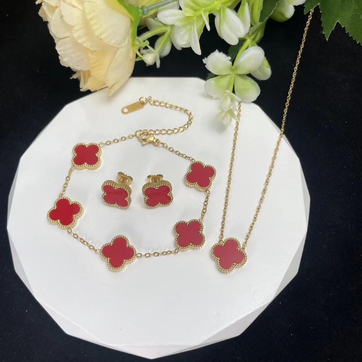Four - Leaf Clover Jewelry Set