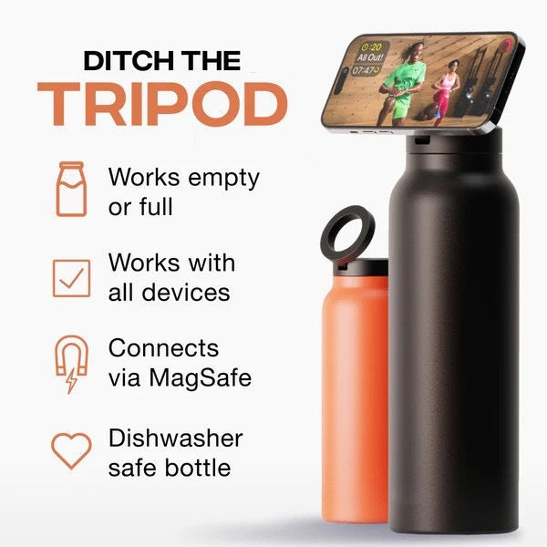 Magnetic Suction Phone Holder Water Bottle